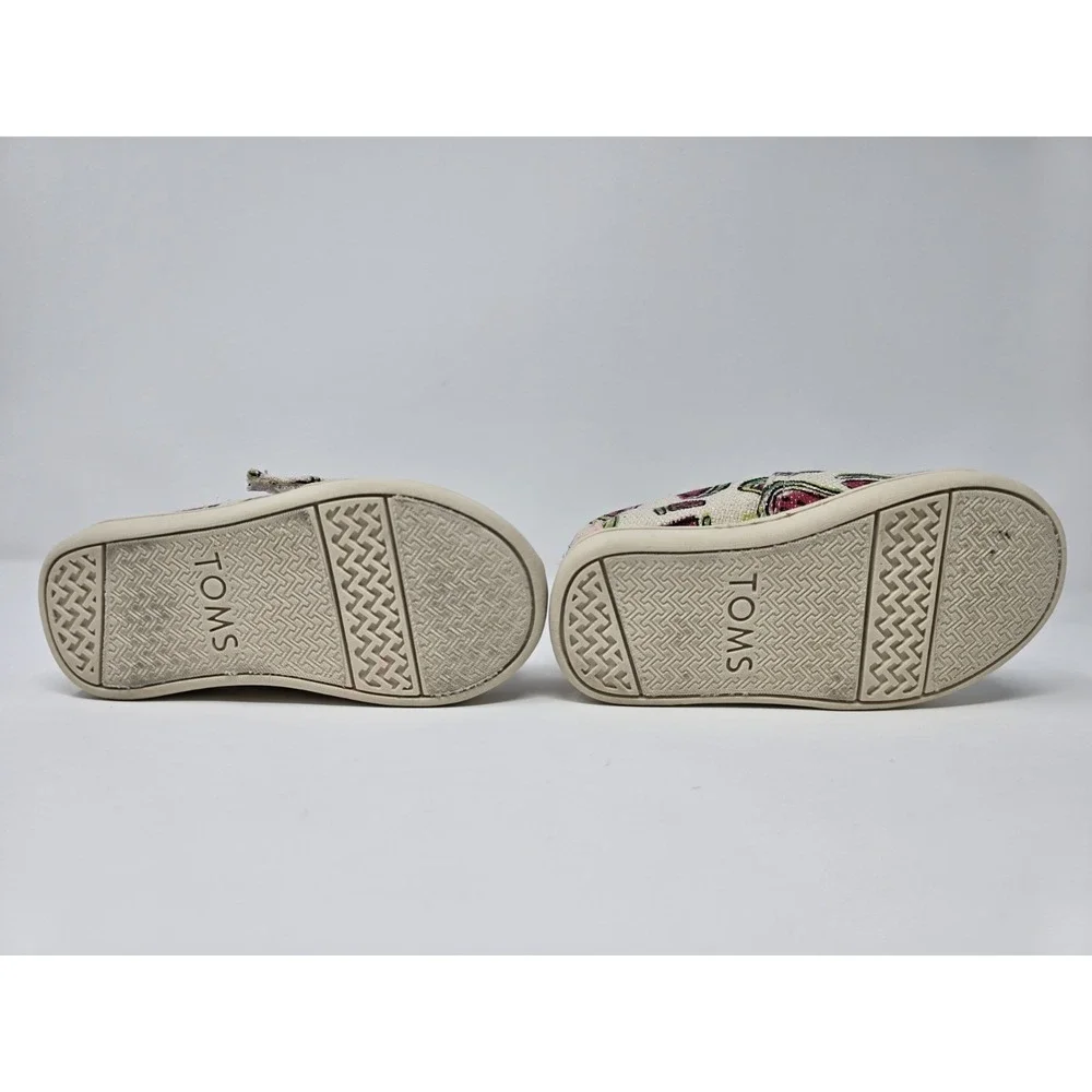 TOMS Tiny Kids Alpargata Shoes Watermelon Print Canvas Slip-On Size T5